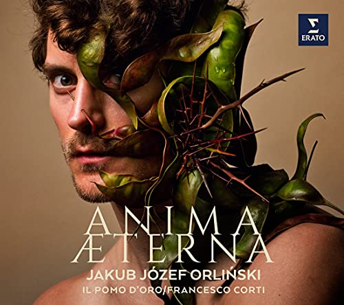 Jakub Józef Orliński album cover with foliage partially obscuring his face.
