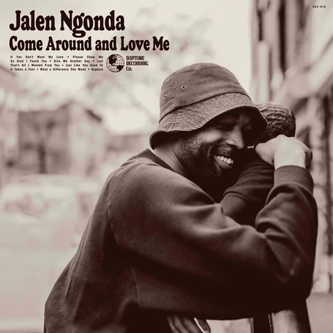 Jalen Ngonda album cover: man in hat, black and white photo.