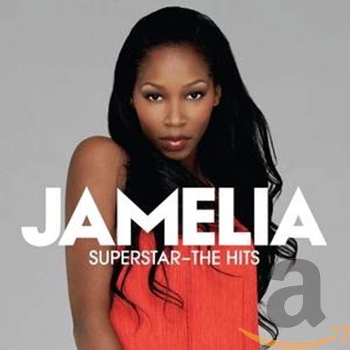 Jamelia album cover, "Superstar - The Hits", featuring a portrait of the artist.
