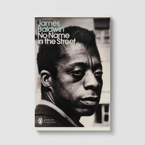 Book cover: “No Name in the Street” by James Baldwin, portrait.