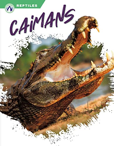 Book cover featuring a close-up of a caiman with open jaws and teeth.