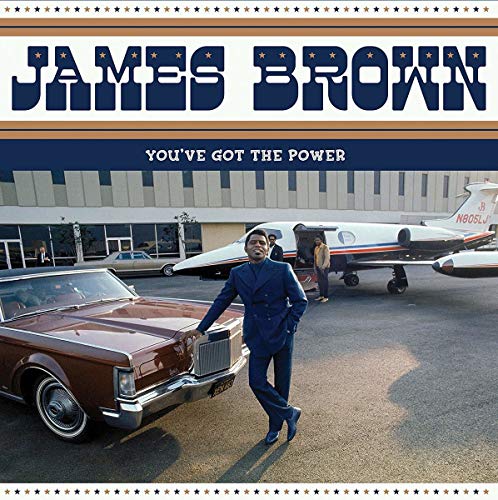 James Brown album cover featuring him with a car and airplane.