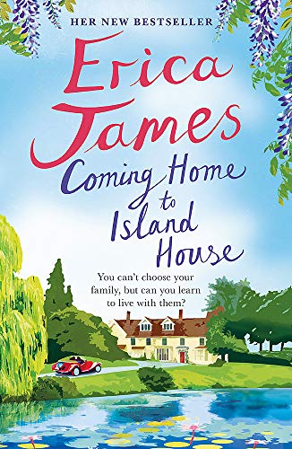 Book cover: a large house beside a lake, with a red car parked nearby.