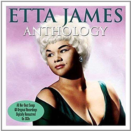 Etta James “Anthology” CD cover featuring a portrait of the singer.