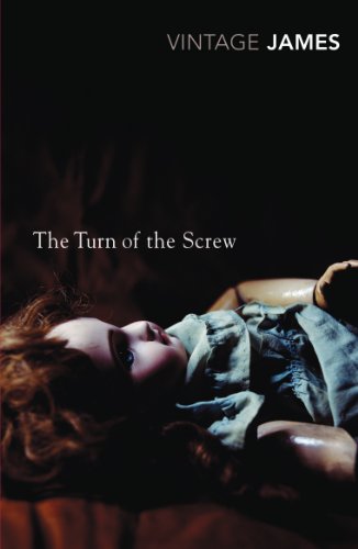 Book cover: a woman lying down, dark background, “The Turn of the Screw” title.