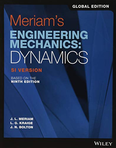 Textbook cover for Meriam's Engineering Mechanics: Dynamics, Ninth Edition, SI Version, on blue background.