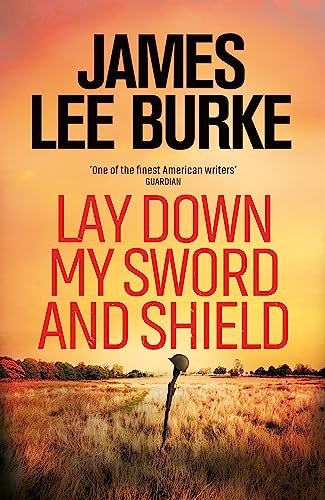 Book cover: “Lay Down My Sword and Shield” with a helmet in a field.