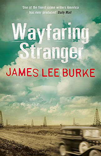 Book cover: “Wayfaring Stranger” with oil fields and a vintage car.