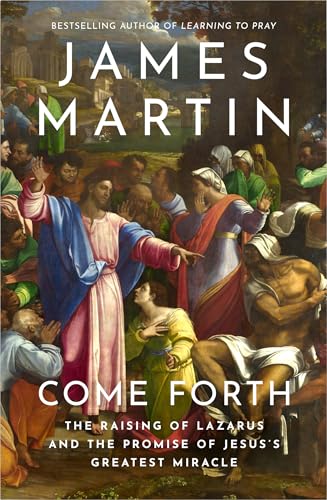 Book cover depicting Jesus raising Lazarus from the dead, painted style.