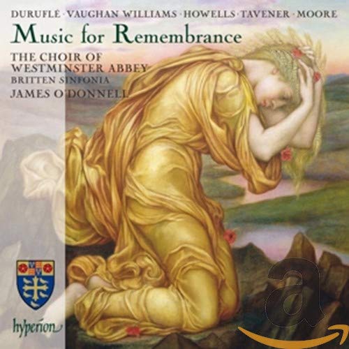 Cover of "Music for Remembrance" CD featuring a painting of a kneeling, robed figure.