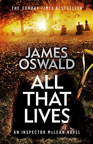 Book cover: cemetery scene with title “All That Lives” in white text.