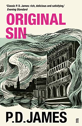 Book cover for "Original Sin" by P.D. James with gothic architecture.