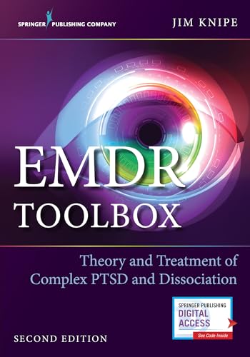 Book cover titled EMDR Toolbox, Second Edition, featuring a stylized eye graphic.