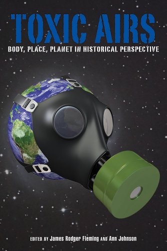 Book cover: Earth wearing a gas mask against a starry background.