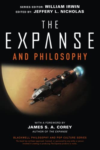 Book cover for "The Expanse and Philosophy" with spaceship and planet.