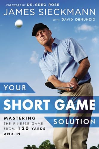 Book cover featuring a golfer swinging, with blue and white text.