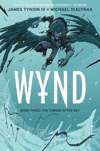 Book cover: winged figure against a blue and white illustrated background.