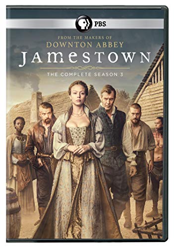 Jamestown Season 3 DVD cover featuring historical figures in colonial attire.