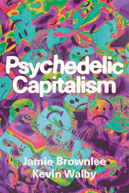 Book cover with swirling, colorful, psychedelic imagery and white text.