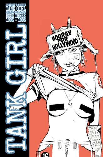Comic book cover featuring Tank Girl in a furry hat, pulling at her shirt.