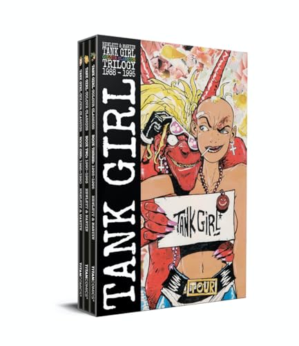 Boxed set of three Tank Girl comics, 1988-1995, with colorful cover art.