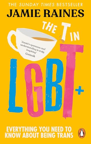 Book cover: yellow background, rainbow "LGBT" letters, coffee cup.
