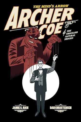 Comic book cover: a shadowy figure manipulates a man with strings.