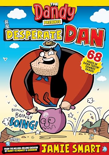 Cartoon cover of "Desperate Dan" comic, featuring a large cowboy and a pig.