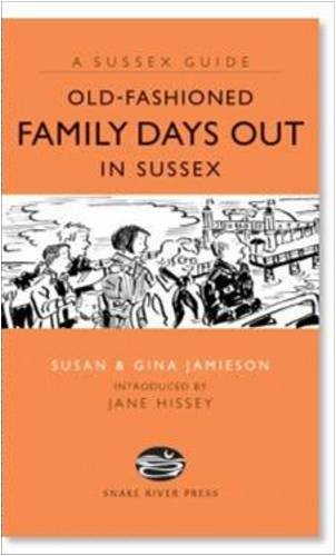 Orange book cover with sketched family scene and title “Old-Fashioned Family Days Out.”