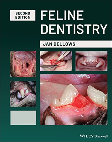 Book cover: "Feline Dentistry" with images of cat mouths and dental tools.