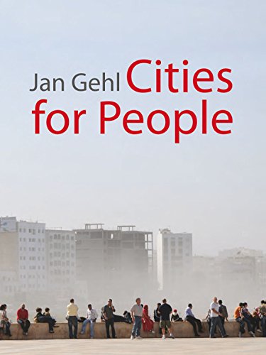 Book cover titled Cities for People by Jan Gehl showing people sitting on a wall.