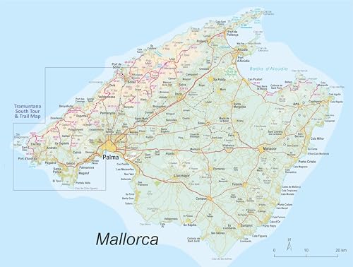 Detailed map of Mallorca’s southern Tramuntana mountains and trails.