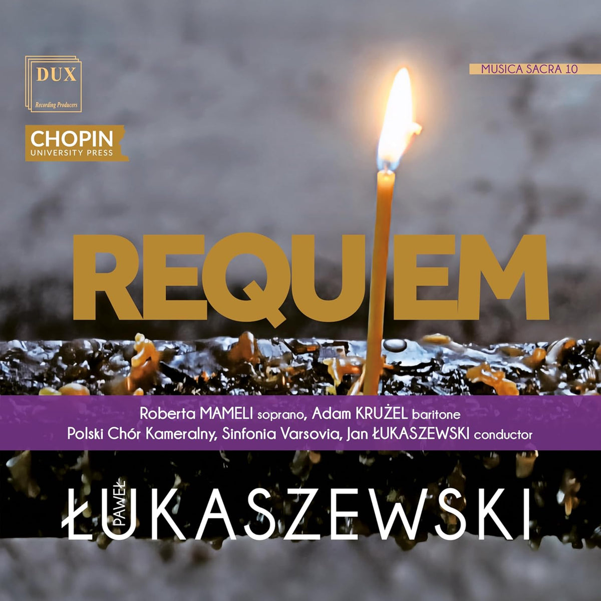 CD cover for Jan Lukaszewski’s “Requiem” with a burning candle image.
