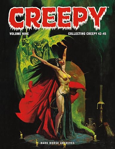 Creepy Archives Volume 9" cover: woman in red with ghostly figures.