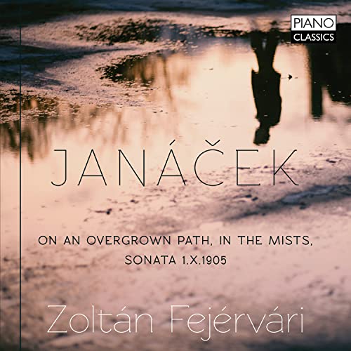 CD cover for Janá?ek piano works with a blurred, watery reflection.