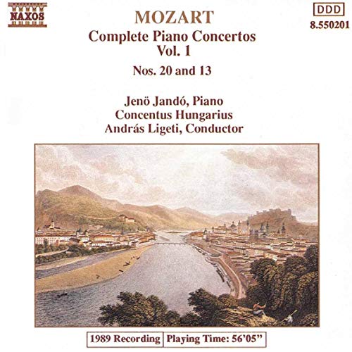 CD cover for Mozart piano concertos with a landscape painting.