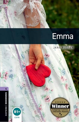 Book cover for "Emma" by Jane Austen, featuring a hand holding a red heart.