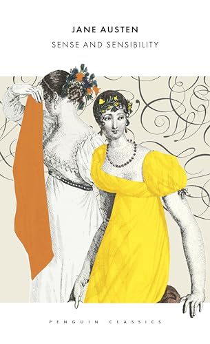 Book cover of "Sense and Sensibility" featuring two women in Regency-era dresses.