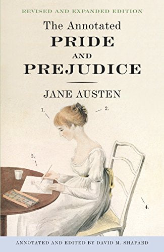 Book cover of The Annotated Pride and Prejudice featuring a woman drawing at a table.
