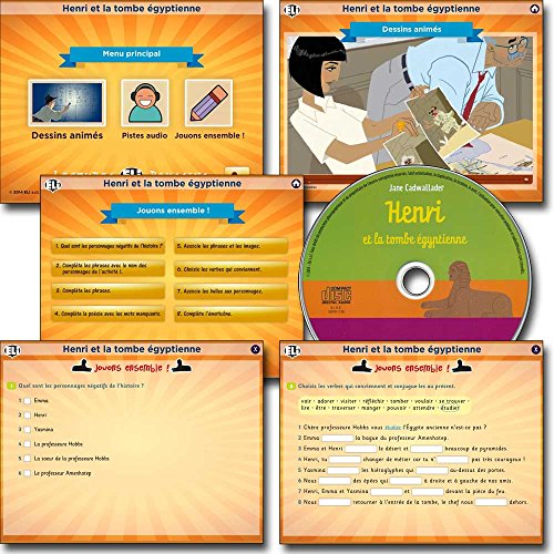 Book cover with screenshots of French language learning software and CD.
