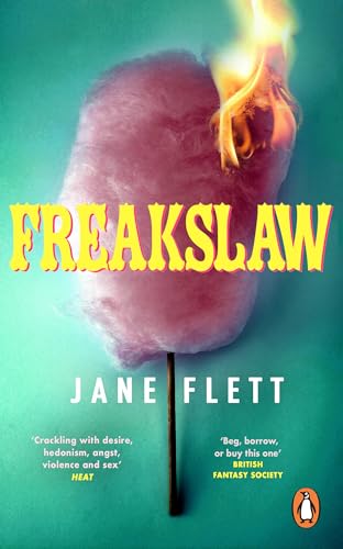 Book cover: pink cotton candy with a lit match, title "Freakslaw".