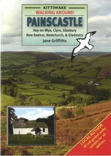 Book cover: "Walking Around Painscastle" with rolling hills landscape.