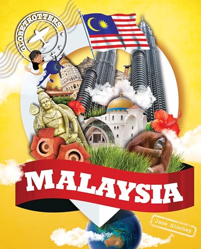Book cover for “Malaysia” featuring landmarks, flags, and cultural imagery.