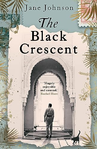 Book cover: "The Black Crescent" with an arched doorway and a lone figure.