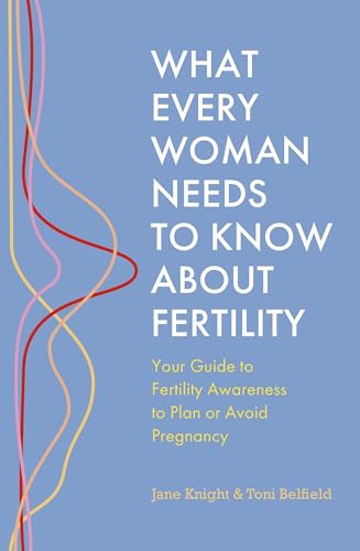 Book cover: "What Every Woman Needs to Know About Fertility" with abstract lines.