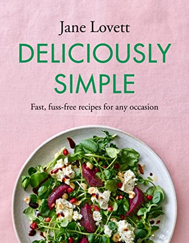 Cookbook cover with title “Deliciously Simple” and a salad image.
