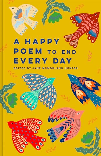 Yellow book cover with colorful illustrated birds and floral designs.