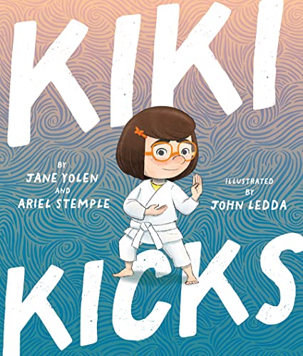 Book cover: young girl in a karate gi, practicing a kick.