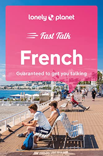 Lonely Planet French phrasebook cover showing people sitting on a seaside promenade.
