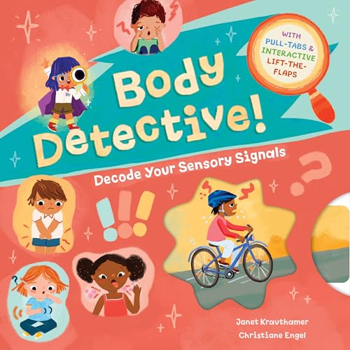 Book cover for Body Detective featuring illustrations of children experiencing various sensory reactions.